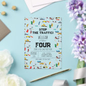 Transportauto's Vrachtwagens Stoppen Verkeersverja Acryl Uitnodigingen (Insitu (Huwelijk))