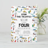 Transportauto's Vrachtwagens Stoppen Verkeersverja Kaart (Staand voorkant)