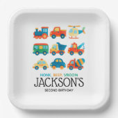 Transportauto's Vrachtwagens Train Eerste Verjaard Papieren Bordje (Voorkant)