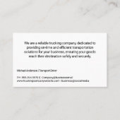 transportbedrijf | Semi 18 Wheeler | Staal Visitekaartje (Achterkant)