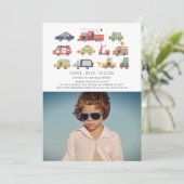 TransportCity Cars Trucks Foto Birthday Kaart (Staand voorkant)