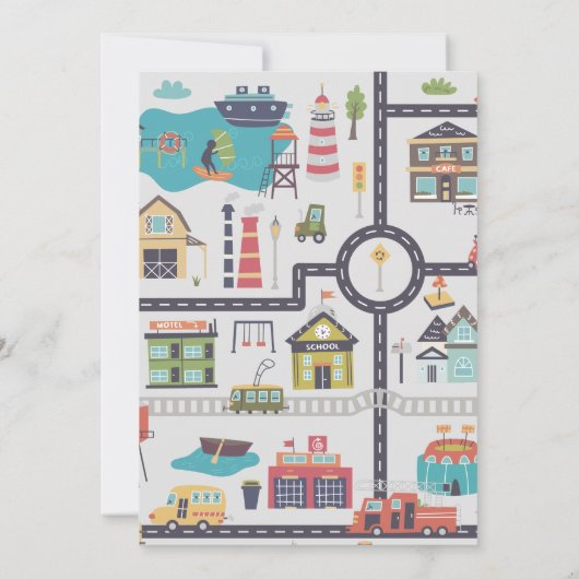 TransportCity Cars Trucks Foto Birthday Kaart (Achterkant)