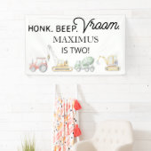 Transportdag, jongen, Voertuigen van zaterdag  Spandoek (Insitu)