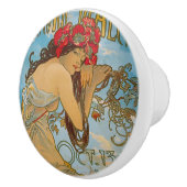 Transportdealers door Alphonse Mucha (1902) Keramische Knop (Rechts)