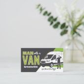 Transportdiensten - Man met een bestelwagen Visitekaartje (Staand voorkant)