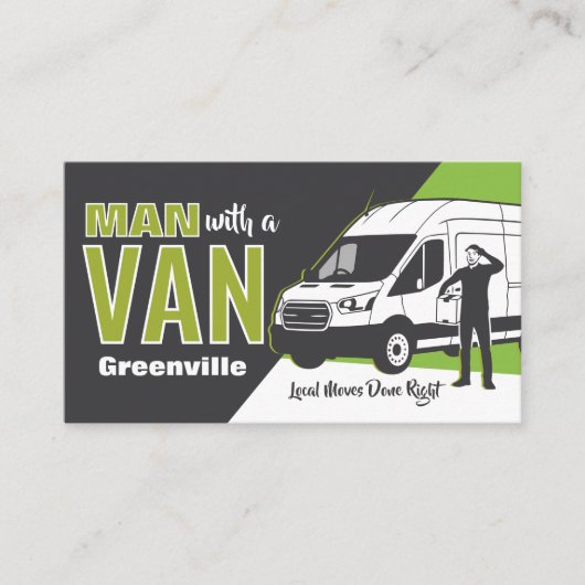 Transportdiensten - Man met een bestelwagen Visitekaartje (Voorkant)