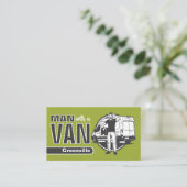 Transportdiensten - Man met een bestelwagen Visitekaartje (Staand voorkant)