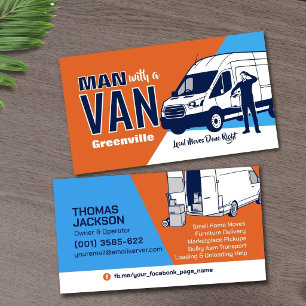 Transportdiensten - Man met een bestelwagen Visitekaartje