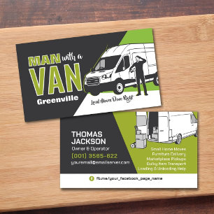 Transportdiensten - Man met een bestelwagen Visitekaartje