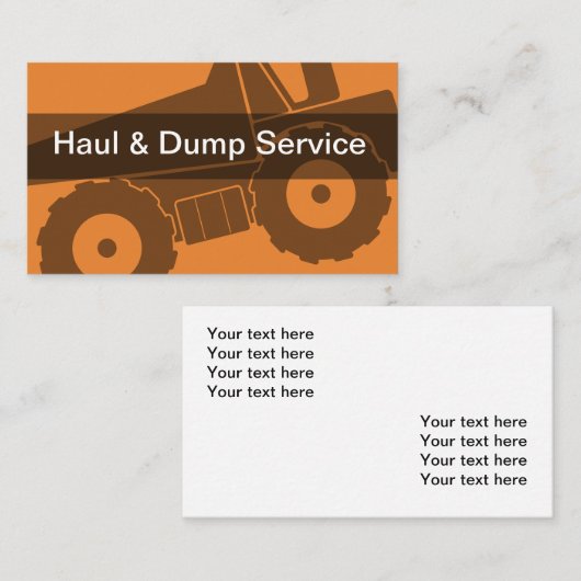 transportdumpdienst visitekaartje (Voorkant / Achterkant)