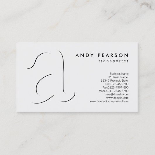 Transporter AutomotiveServices Schaduw BoldMonogra Visitekaartje (Voorkant)