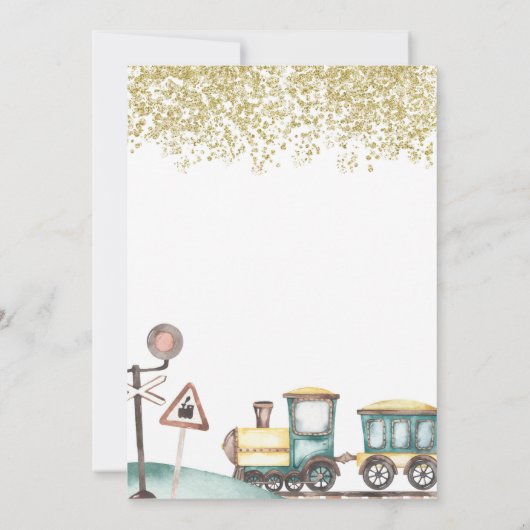 Transportjongen Birthday Invitation Kaart (Achterkant)