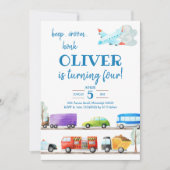 Transportjongen Birthday Invitation Kaart (Voorkant)