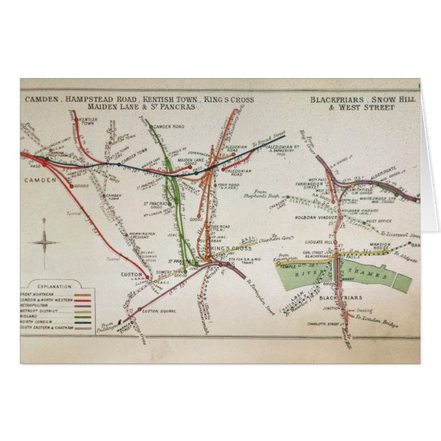 Transportkaart van Londen, c.1915 (Voorkant Horizontaal)