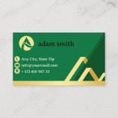 Transportmakelaar visitekaartjes Green & Gold (Achterkant)