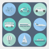 Transportpictogrammen Vierkante Sticker (Voorkant)