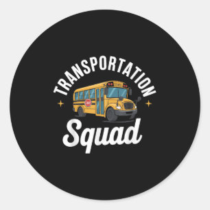 Transportteam terug naar school buschauffeur ma ronde sticker