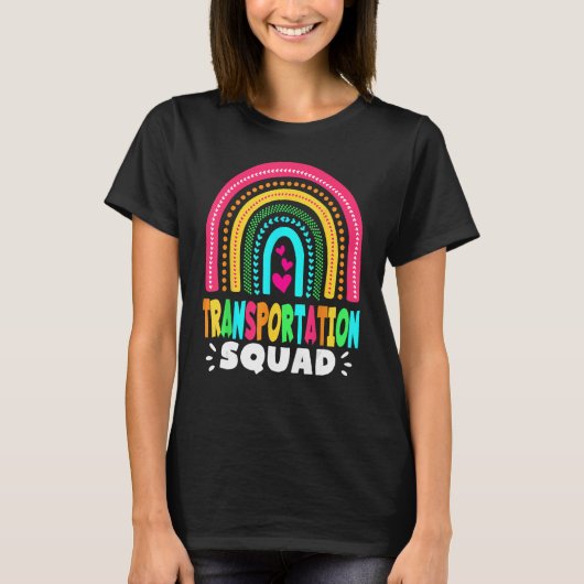 Transportteam terug naar school buschauffeur ma t-shirt (Voorkant)