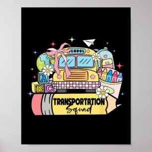 Transportteam Terug naar school Buschauffeur Maand Poster