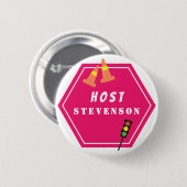 Transportteken Rode Naam Ronde Button 5,7 Cm (Voorkant /achterkant)