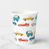 Transportthema Birthday Papieren Bekers (Achterkant)