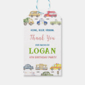 Transporttrucks Verjaardag Dank u Label Cadeaulabel (Voorkant)