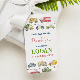 Transporttrucks Verjaardag Dank u Label Cadeaulabel