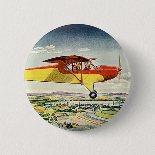 transportvliegtuig boven Boerderijen Ronde Button 5,7 Cm (Voorkant)