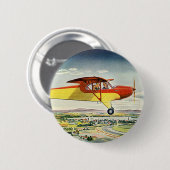 transportvliegtuig boven Boerderijen Ronde Button 5,7 Cm (Voorkant /achterkant)