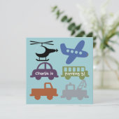 Transportvoertuigen Aangepaste dag uitnodigen Kaart (Staand voorkant)