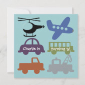 Transportvoertuigen Aangepaste dag uitnodigen Kaart (Voorkant)