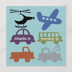 Transportvoertuigen Aangepaste dag uitnodigen Kaart