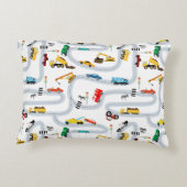 Transportvoertuigen Auto's Vrachtwagens Road Boys Accent Kussen (Achterkant)