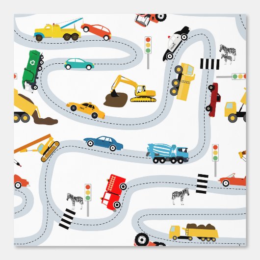 Transportvoertuigen Auto's Vrachtwagens Road Boys Behang (Voorkant)