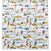 Transportvoertuigen Auto's Vrachtwagens Road Boys Douchegordijn (Voorkant)