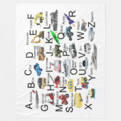 Transportvoertuigen Engels alfabet Fleece Deken (Voorkant)