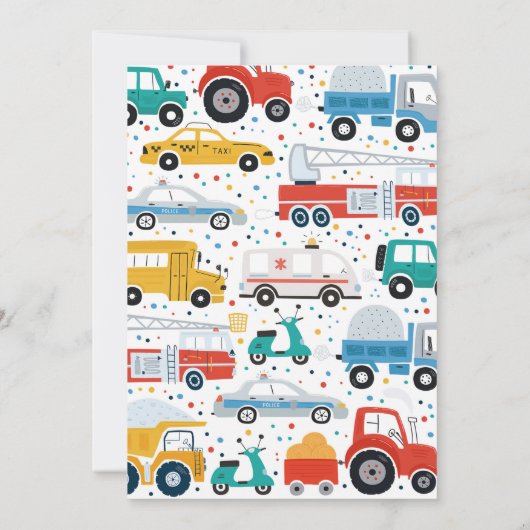 Transportvrachtwagens met opschriften als autobus  kaart (Achterkant)