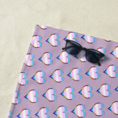 TransPride Heart Pattern Beach Towel Strandlaken (In situ)