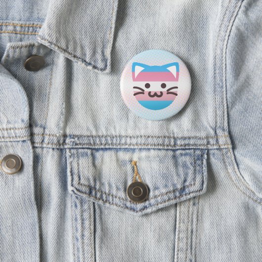 transpride kattenknop ronde button 5,7 cm (In situ)