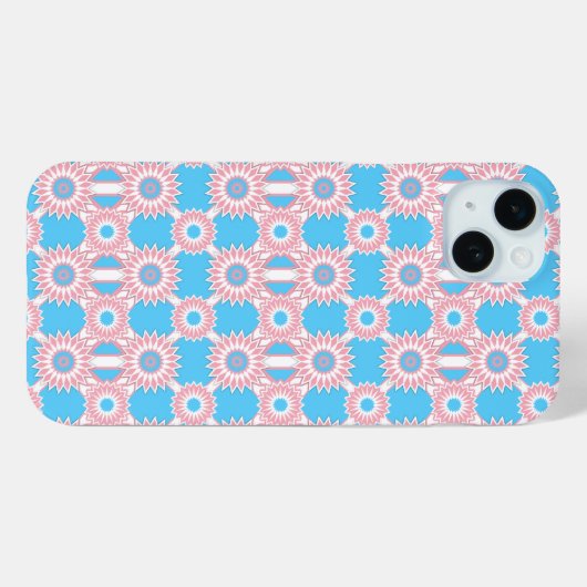 Transpride kleuren / blauw spiegelbloempatroon Ca Case-Mate iPhone Case (Achterkant (horizontaal))