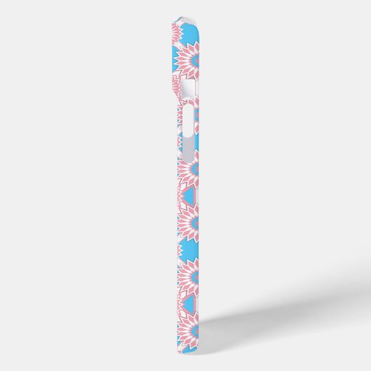 Transpride kleuren / blauw spiegelbloempatroon Ca Case-Mate iPhone Case (Achterkant / Links)