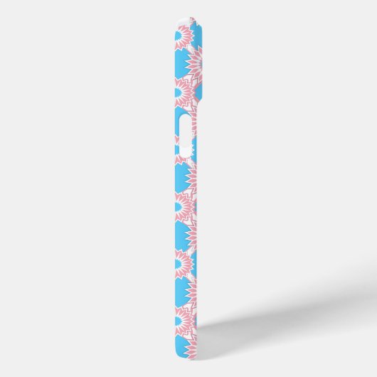 Transpride kleuren / blauw spiegelbloempatroon Ca Case-Mate iPhone Case (Achterkant / Rechts)