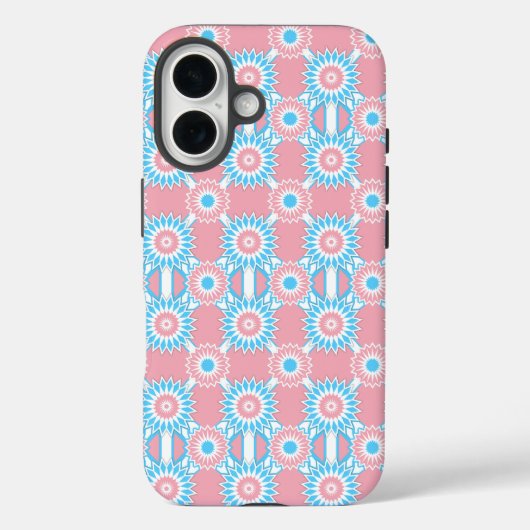 Transpride kleuren / roze spiegelbloempatroon Ca Case-Mate iPhone Case (Achterkant)