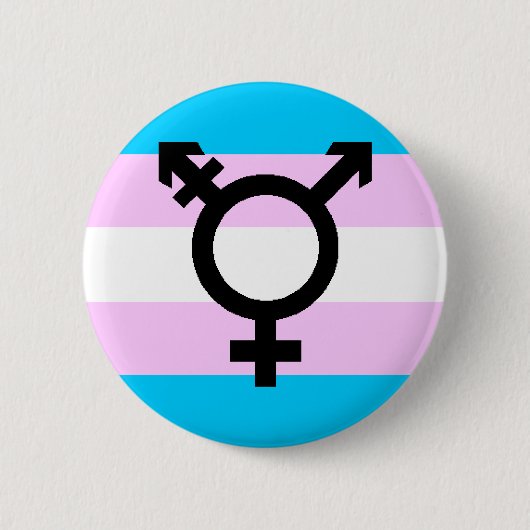 Transpride knop - met symbool ronde button 5,7 cm (Voorkant)