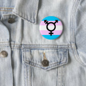 Transpride knop - met symbool ronde button 5,7 cm (In situ)