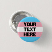 Transpride vlag met tekst ronde button 3,2 cm (Voorkant /achterkant)