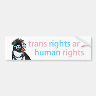 Transrechten bumpersticker met een coole pinguïn