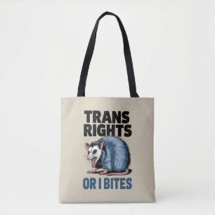 Transrechten of ik bijt homo grappig lgbtq trots  tote bag