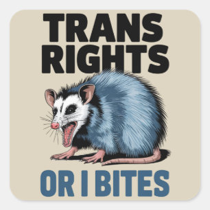 Transrechten Of Ik Bijt Homoseksueel Grappig Lgbtq Vierkante Sticker