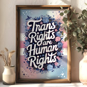 Transrechten zijn mensenrechten LGBTQ Floral Art Poster